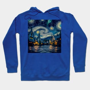 Starry Night Over Hogsmeade Village Hoodie